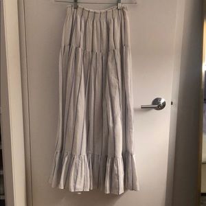 Joie white and blue striped cotton maxi skirt